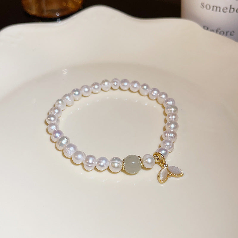 Freshwater Pearl Rabbit Fishtail Elastic Bracelet