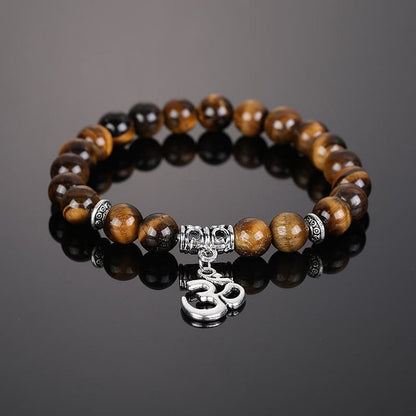 Crystal Beaded Om Symbol Bracelet