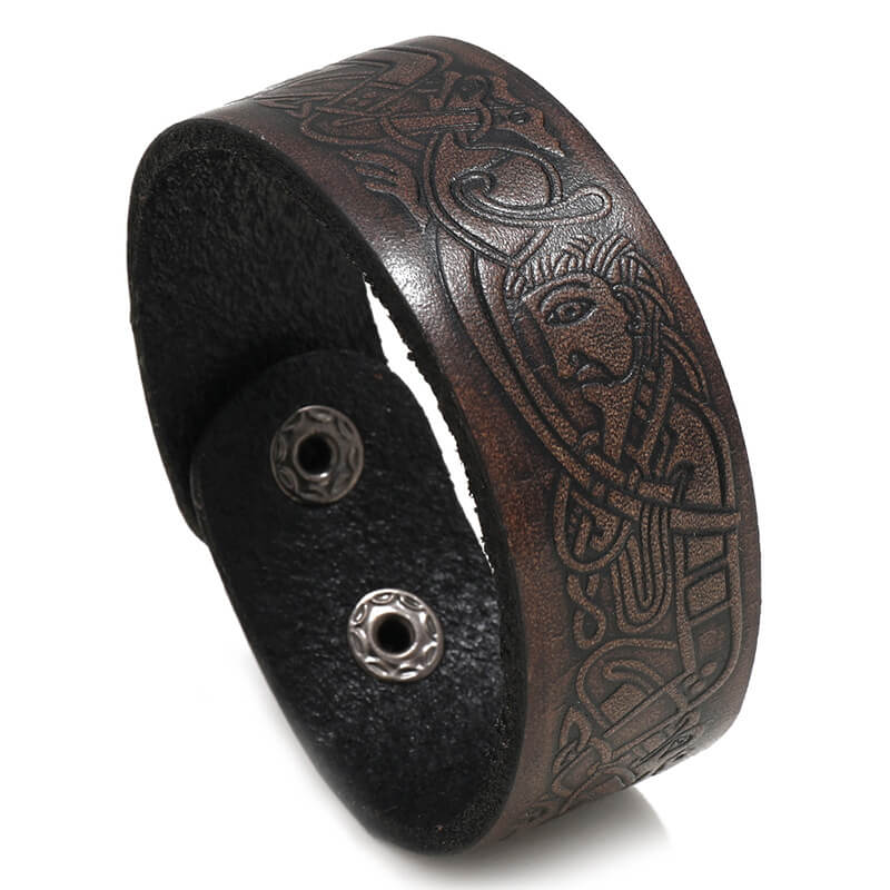 Embossed Pattern Retro Leather Trendy Bracelet