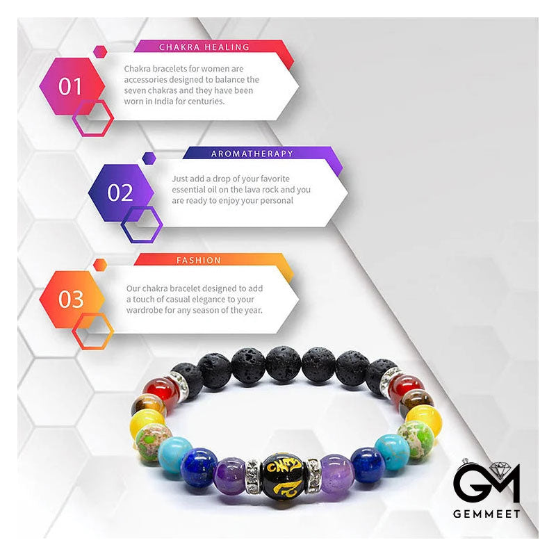 Anxiety Relief Crystal Healing Chakra Bracelet