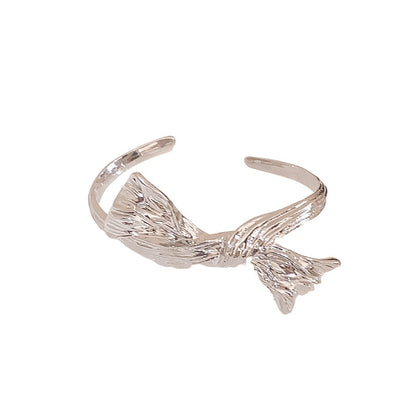 Bow Pleated Open Bracelet