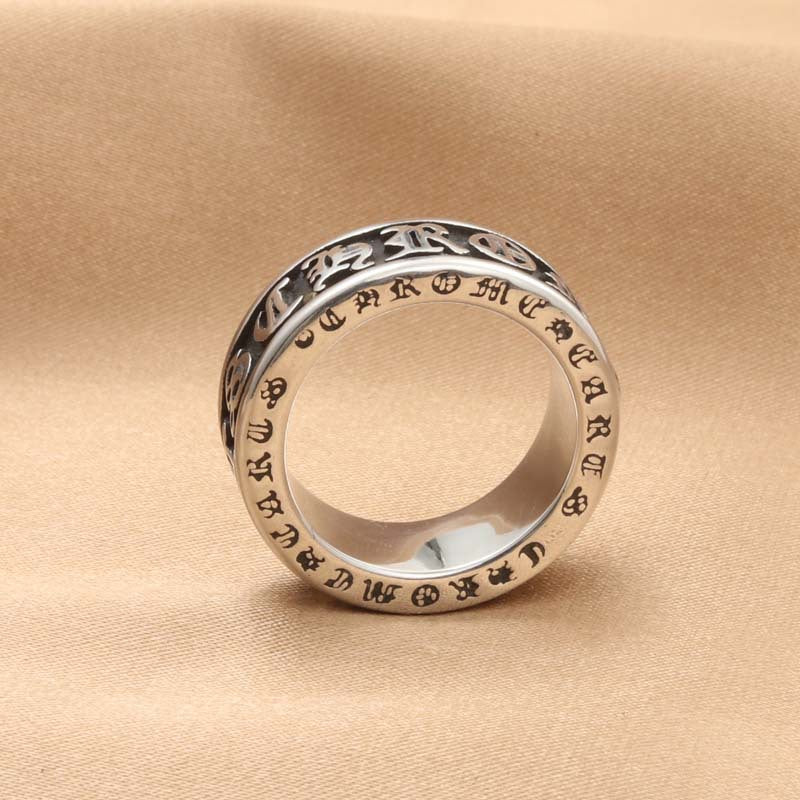 Sanskrit Cross Rock Hip Hop Retro Trendy Men's Ring