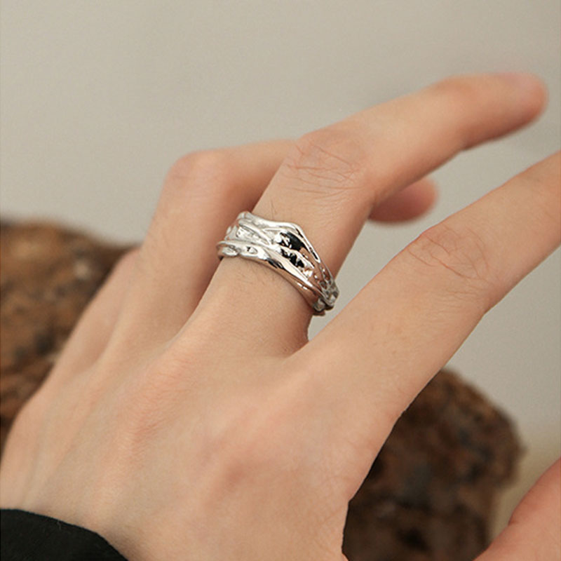 Irregular Texture High-end Retro Style Ring