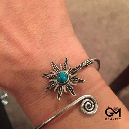 Retro Sunflower Turquoise Creative Bracelet