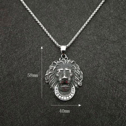 Hip Hop Gold Plated Zircon Lion Head Pendant