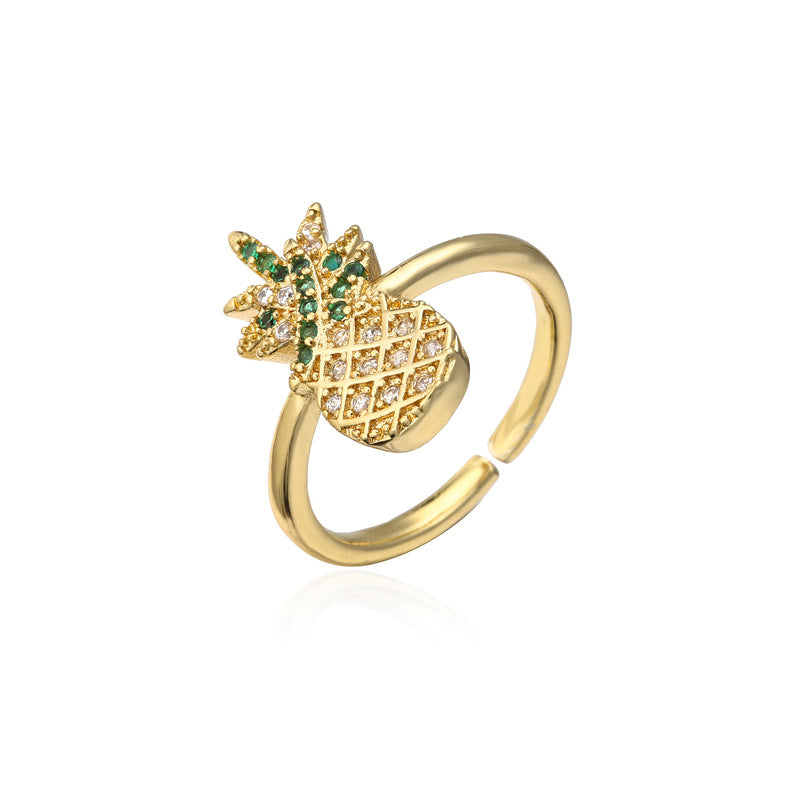 Pineapple Shape Full Stones Ring