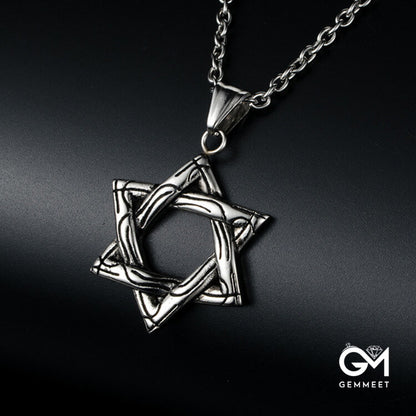 Titanium Steel Hexagram Star Necklace