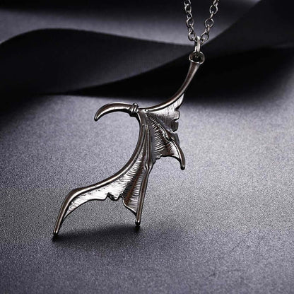 Vintage Bat Wing Heart Couples Necklace