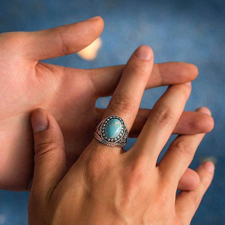 Retro Turquoise Men's Ring