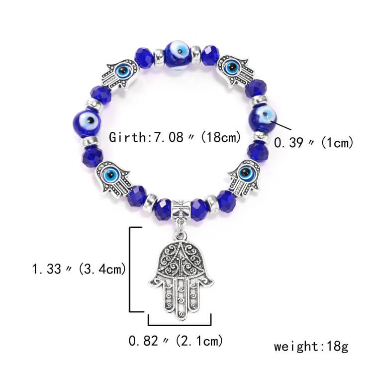 Evil Eye & Hamsa Charm Pendant Bracelet