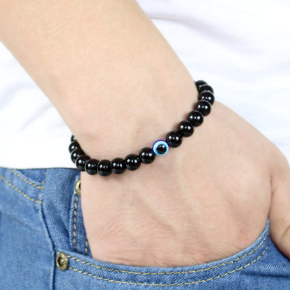 Black Bracelet Fashion Glasses Pupil Bead Bracelet