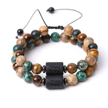 Tiger Eye Picture Jasper Zodiac Bracele