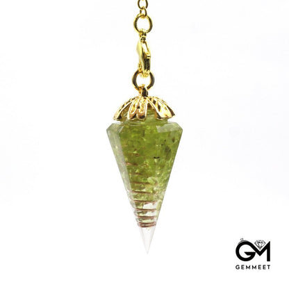 Crystal Stone Resin Conical Pendulum Pendants