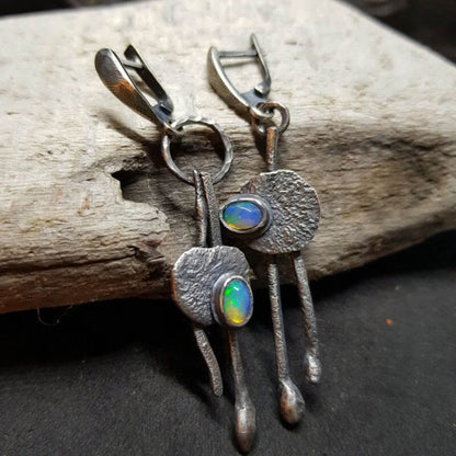 Asymmetric Colorful Opal Witch Earrings