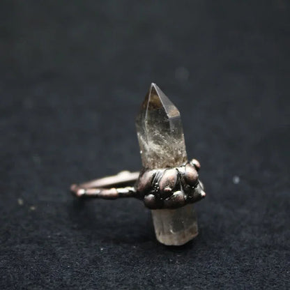 Vintage Clear Crystal Arrow Adjustable Ring