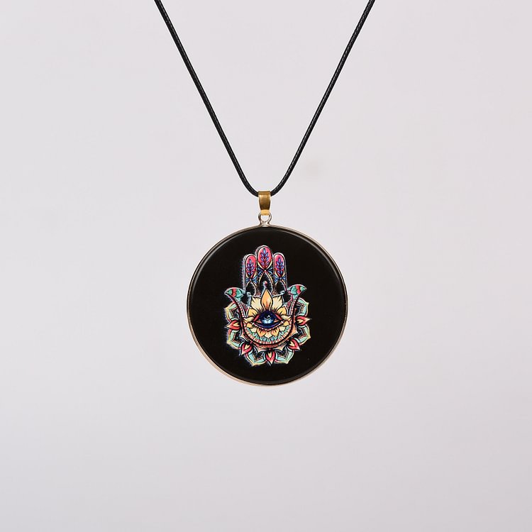 Crystal Hamsa Chakra Tree Of Life Necklace