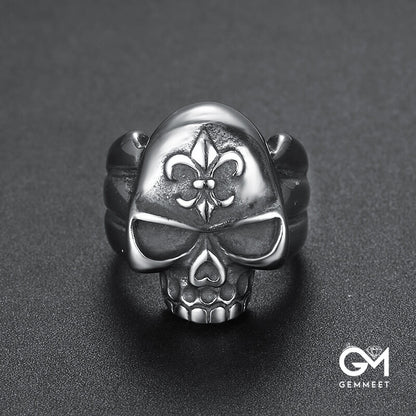 Stainless Steel Personalized Carved Skull Ring