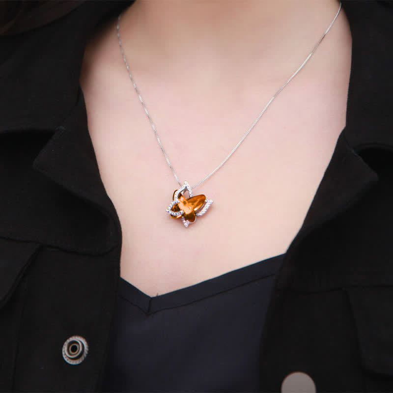 "Spread Your Wing" - Butterfly Birthstone Crystal Necklace