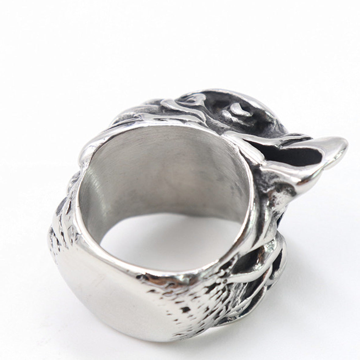 Titanium Steel Personality Eagle Head Ring for Men