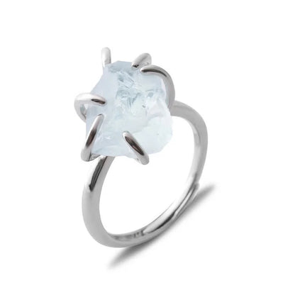 Six Claws Natural Crystal Adjustable Ring