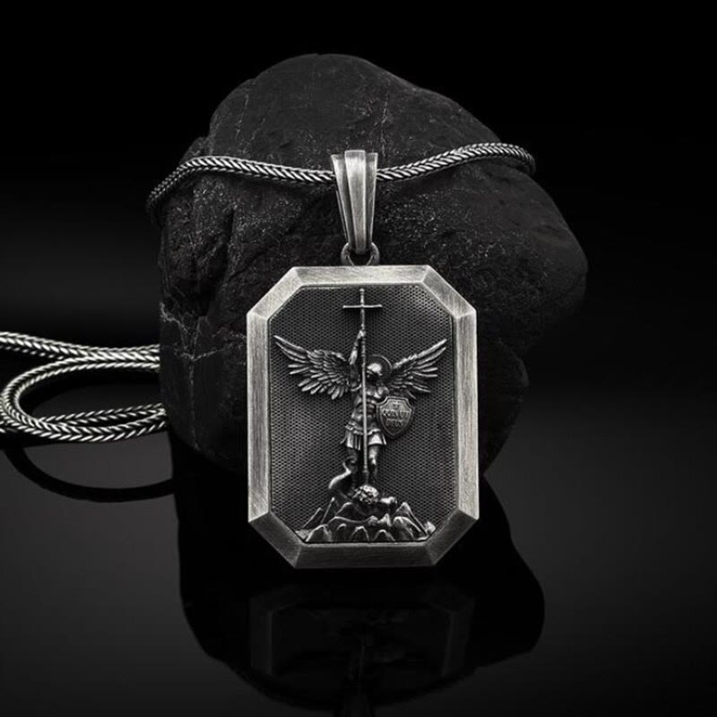 Men's Retro Archangel Saint Michael Necklace