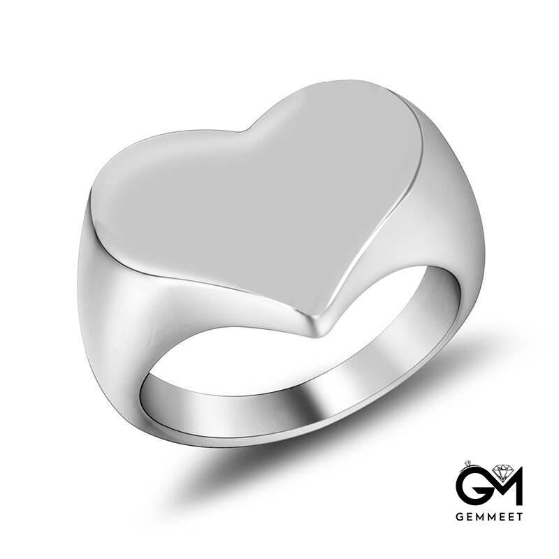 Heart-shaped Titanium Steel Ring