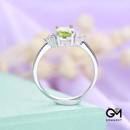 Peridot Four Prong Adjustable Ring