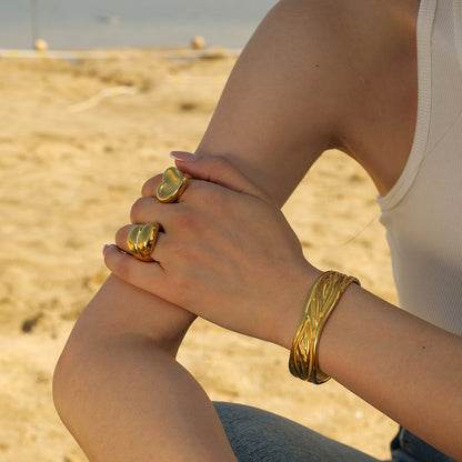 Cute Heart Shape Chunky Signet Ring