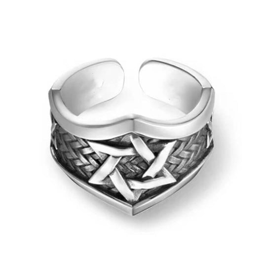 Vintage Starburst Woven Hexagram Statement Ring