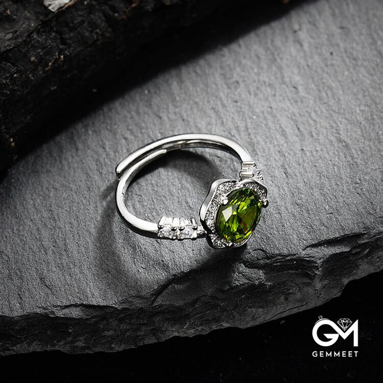 "The Instant Heartbeat" - Peridot with Zircon Empathy Ring