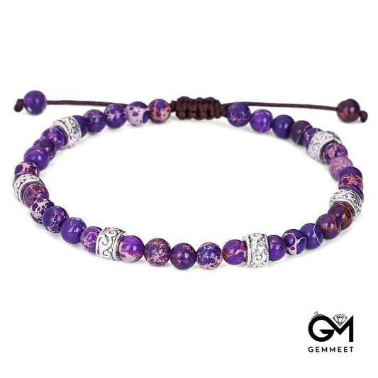 Multicolor Imperial Stone Beaded Braided Bracelet