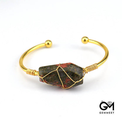 Copper Wire Crystal Hexahedron Bracelet