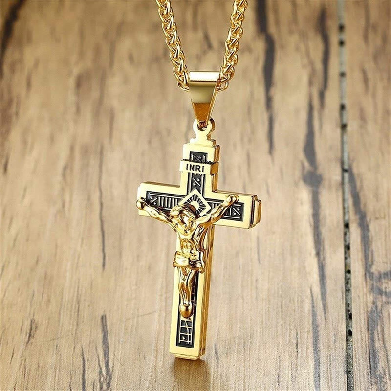 Catholic Jesus Christ Cross Crucifix Necklace