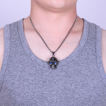 Vintage Halloween Skull Titanium Steel Necklace