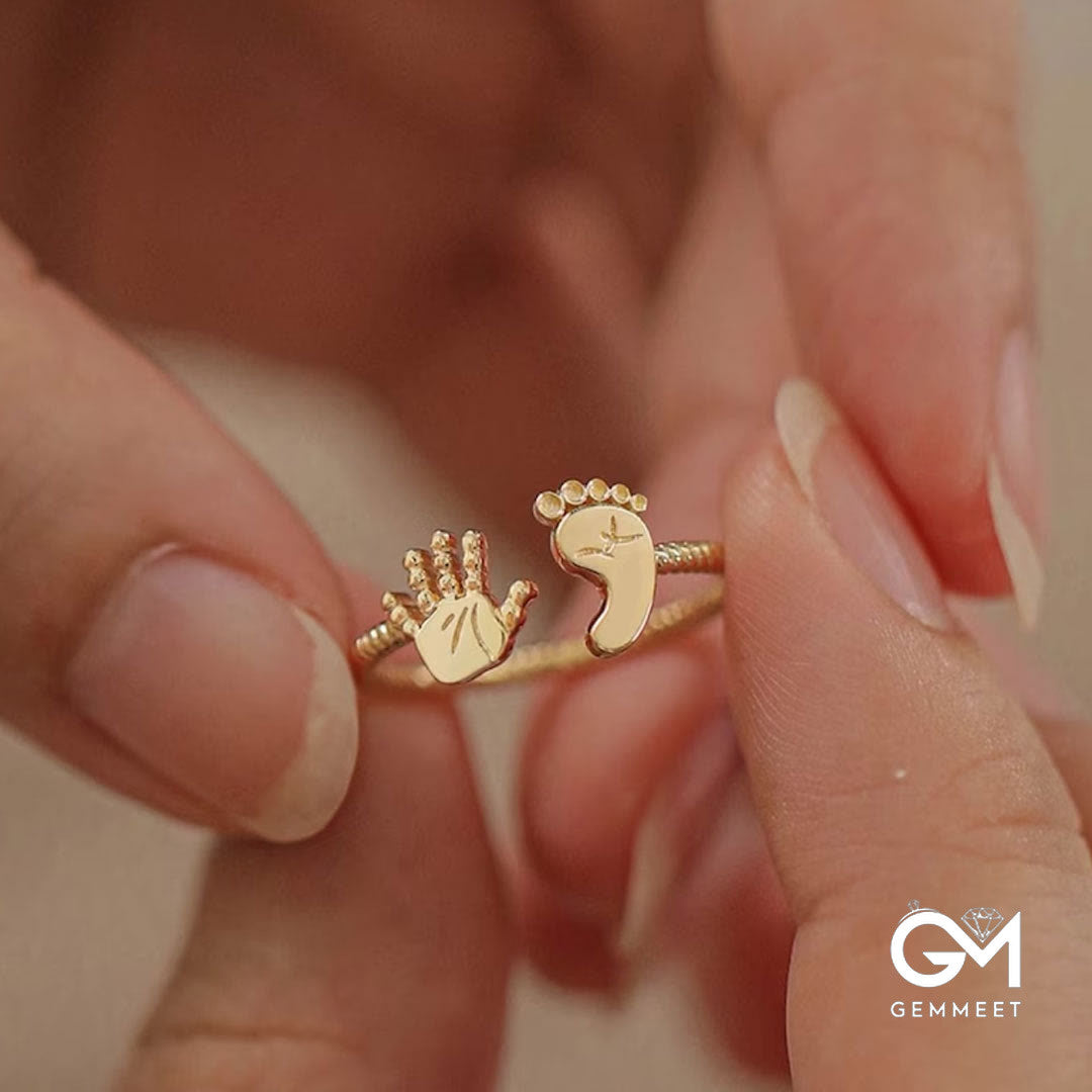 For Mother-You Are Going To Make A Wonderful MAMA BABY Palm And Feet Ring