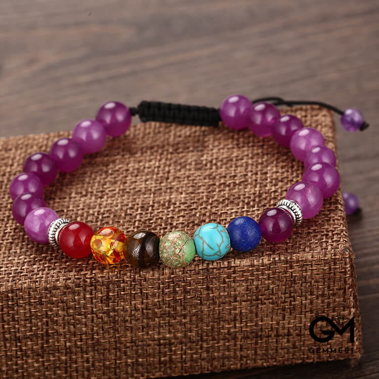 8MM Woven Shambhala Amethyst Bracelet