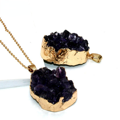 Delicate Natural Amethyst Druse Irregular Necklace