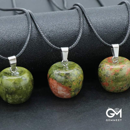 Unakite Crystal Agate Apple Pendant