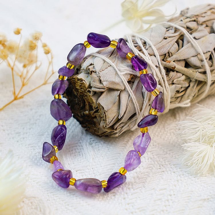 Crystal Gravel Handmade Amethyst Bracelet