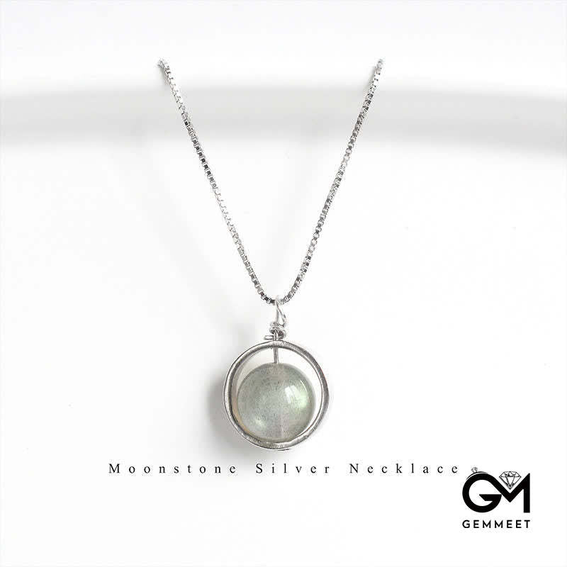 S925 Moonstone Love Planet Pendant