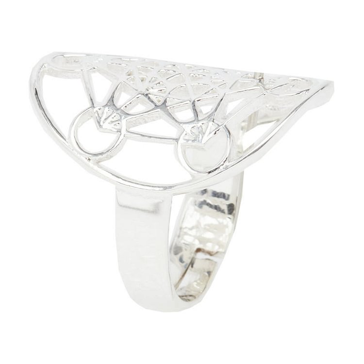 Metatron's Cube Symbol Stainless Steel Adjustable Ring