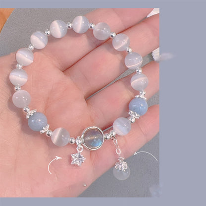 Opal Aquamarine Moonstone Crystal Bracelet