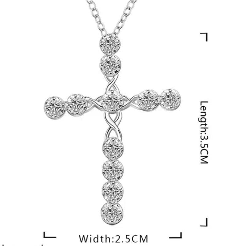 Zircon Cross Shiny Necklace