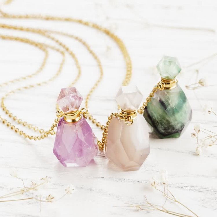 Crystal Perfume Bottle Necklace