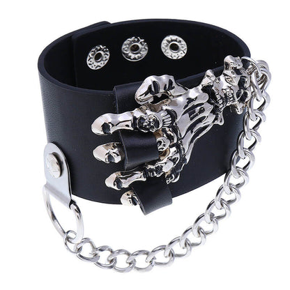 Exaggerated Punk Alternative Leather Bracelet