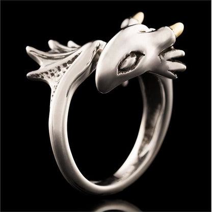 Hip-Hop Retro Dragon Mens Open Ring