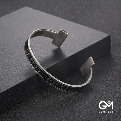 Titanium Steel Viking Rune C-shaped Runa Female Bracelet