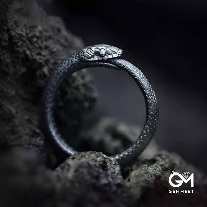 Punk Dark Ouroboros Pagan Ring