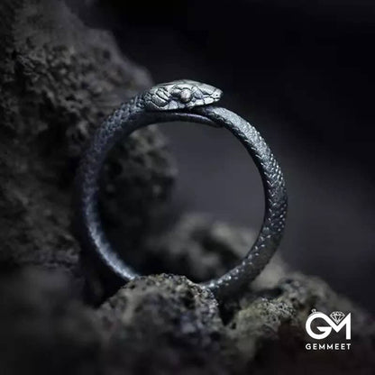 Punk Dark Ouroboros Pagan Ring