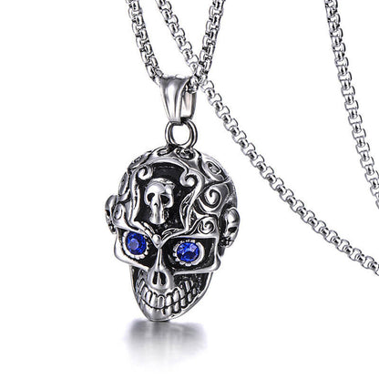 Vintage Halloween Skull Titanium Steel Necklace